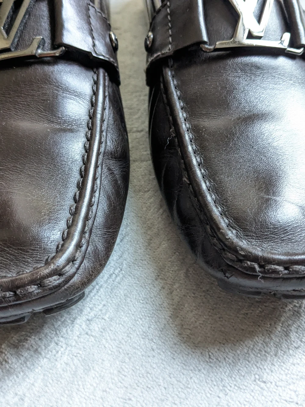 Louis Vuitton Brown Leather Men's Driving Loafers 9.5